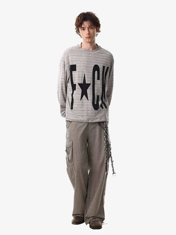 Graphic Letter Star Print Long Sleeve T-Shirt 