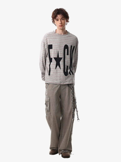 Graphic Letter Star Print Long Sleeve T-Shirt 