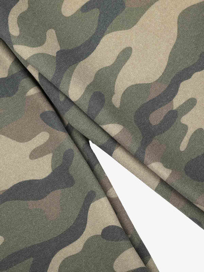 Camo Double Waist Baggy Barrel Sweatpants