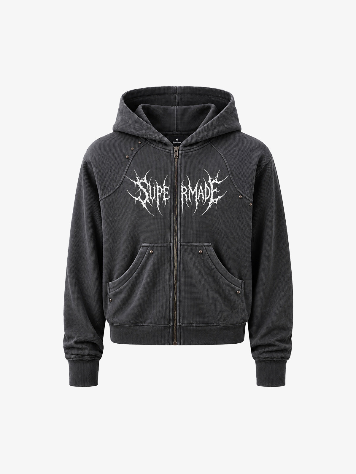 Spiked Graphic Zip Hoodie
