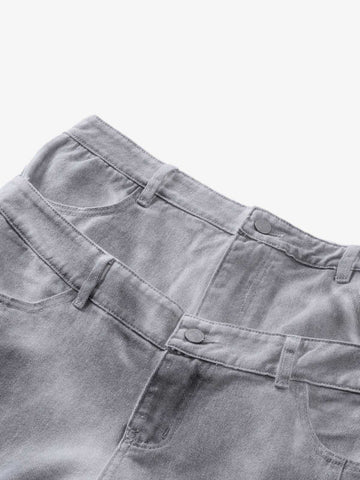 Vintage Double Waist Utility Cargo Jeans
