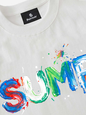 Graffiti Paint Drip Letter Print Oversized T-Shirt
