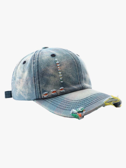 Vintage Washed Distressed Denim Baseball Cap 