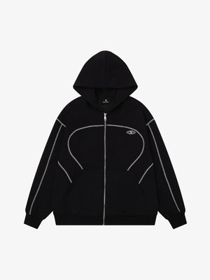 Logo Embroidered Zip Hoodie