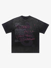 300G Cotton Spray-Marmot Distressed T-Shirt with Holes Urban Streetwear Graphic Tee 