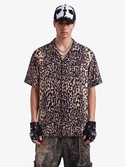 Cyber Punk Leopard Print Hawaiian Shirt