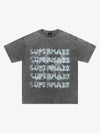 Washed Spray Effect Letter Print T-Shirt 