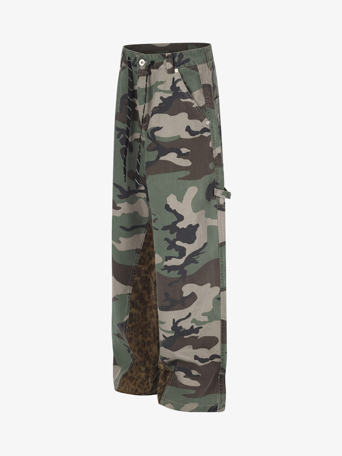 Camo Leopard Patchwork Cargo Pants