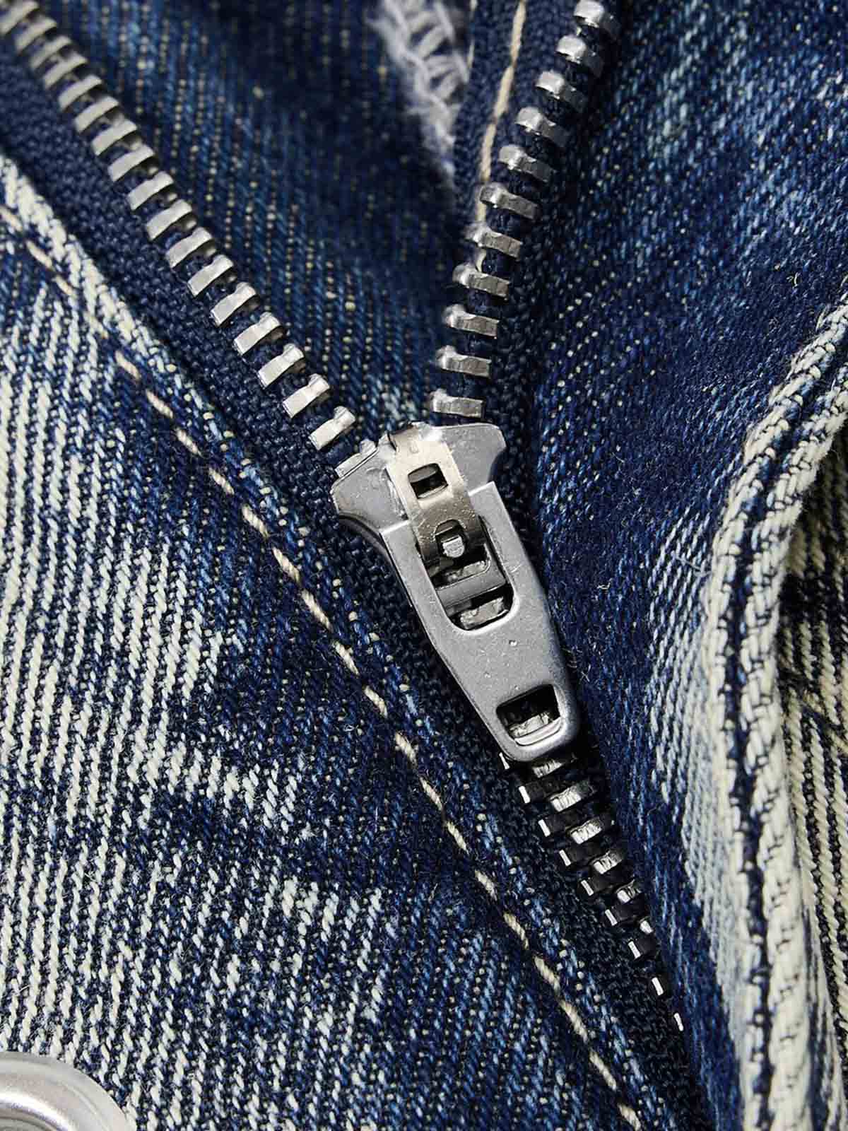 Multi-Eyelet Distressed Gradient Baggy Jeans 