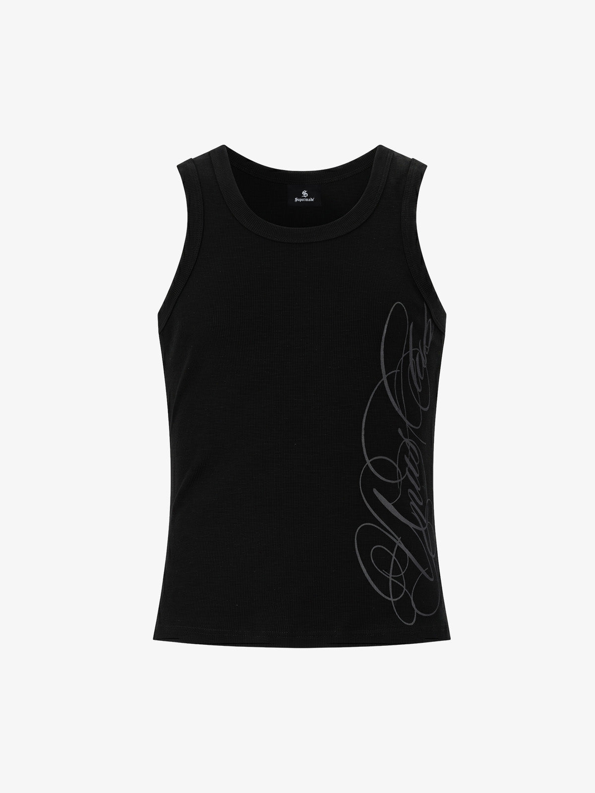 Floral Letter Print Sleeveless Vest