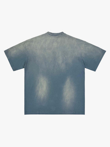 Retro Color-Blocked Lettering T-Shirt
