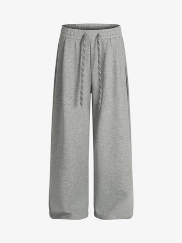 Drawstring Wide Leg Relaxed Sweatpants 