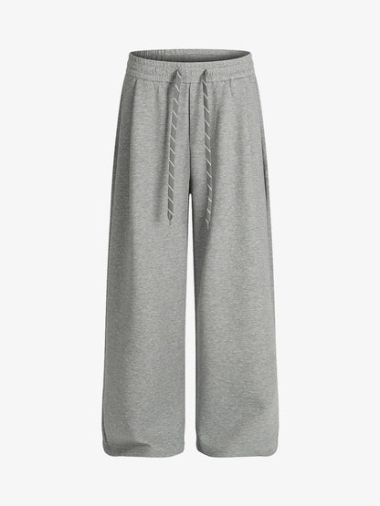 Drawstring Wide Leg Relaxed Sweatpants 