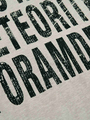 Vintage Grunge Text Print Henley Long Sleeve T-Shirt 