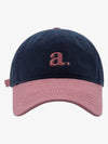 Embroidered Letter "a." Washed Baseball Cap