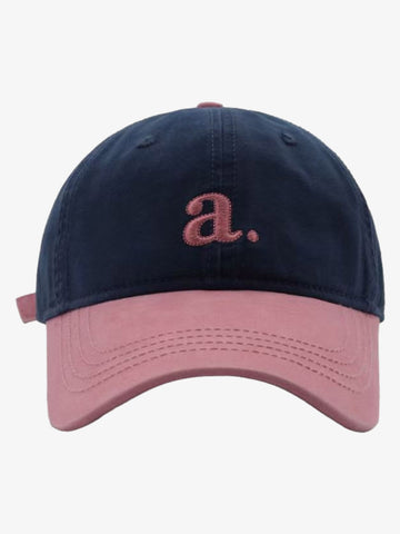 Embroidered Letter "a." Washed Baseball Cap