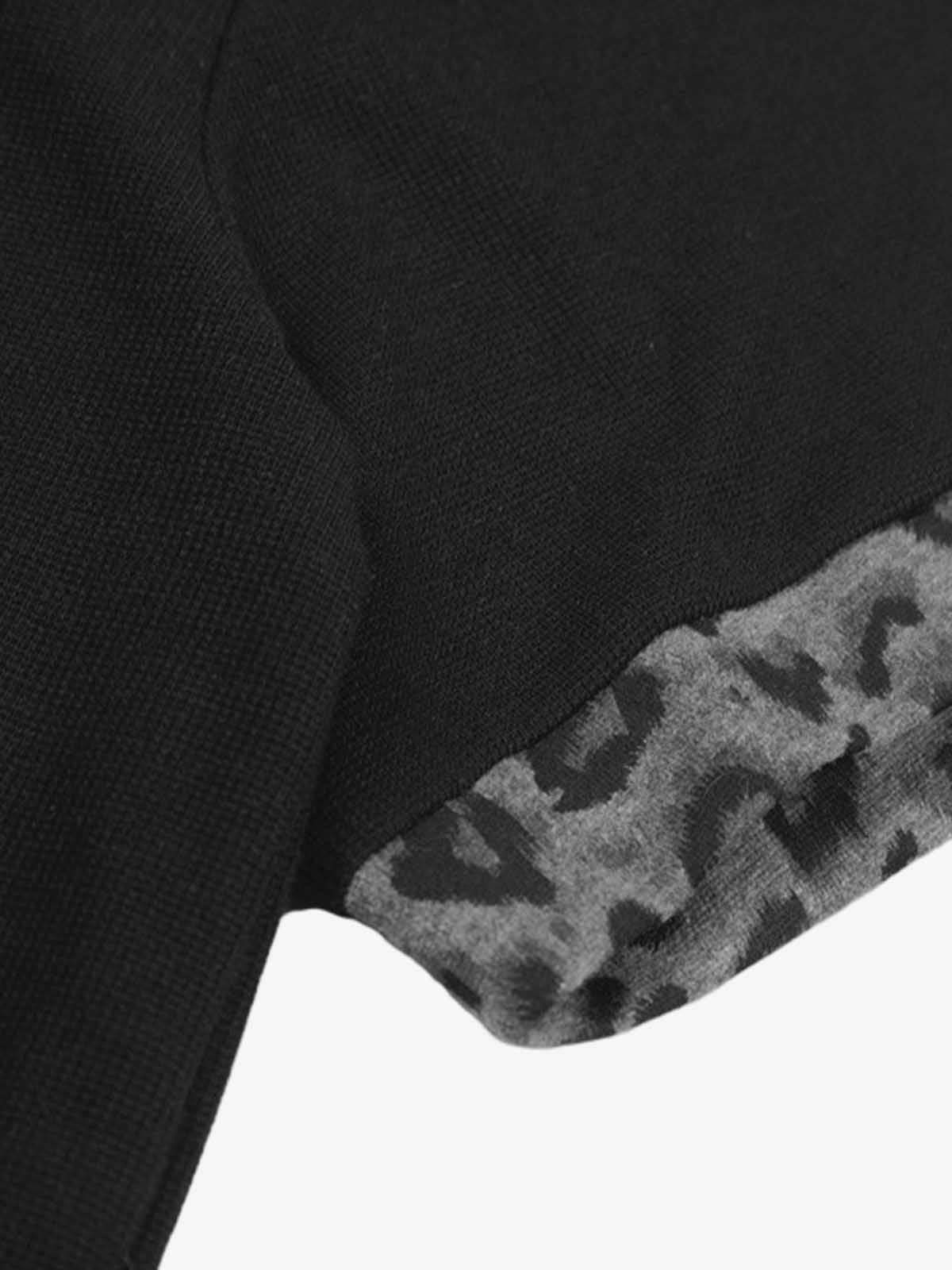 Rock Grunge Aesthetic Leopard Patchwork Polo Shirt