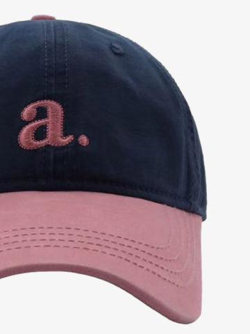 Embroidered Letter "a." Washed Baseball Cap