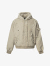 Retro Washed Fleece-lined Hooded Work Jacket 
