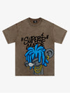 Thesupermade Graffiti Trend Blue Dreadlock Boy T-Shirt 