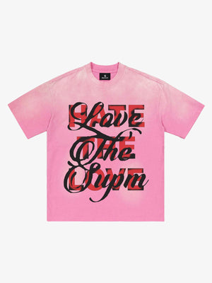 Retro Color-Blocked Lettering T-Shirt