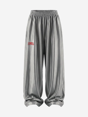 High-Waist Satin Wide-Leg Pants