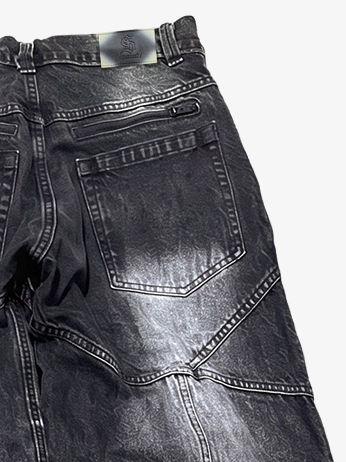 Patchwork Zip Detail Jeans