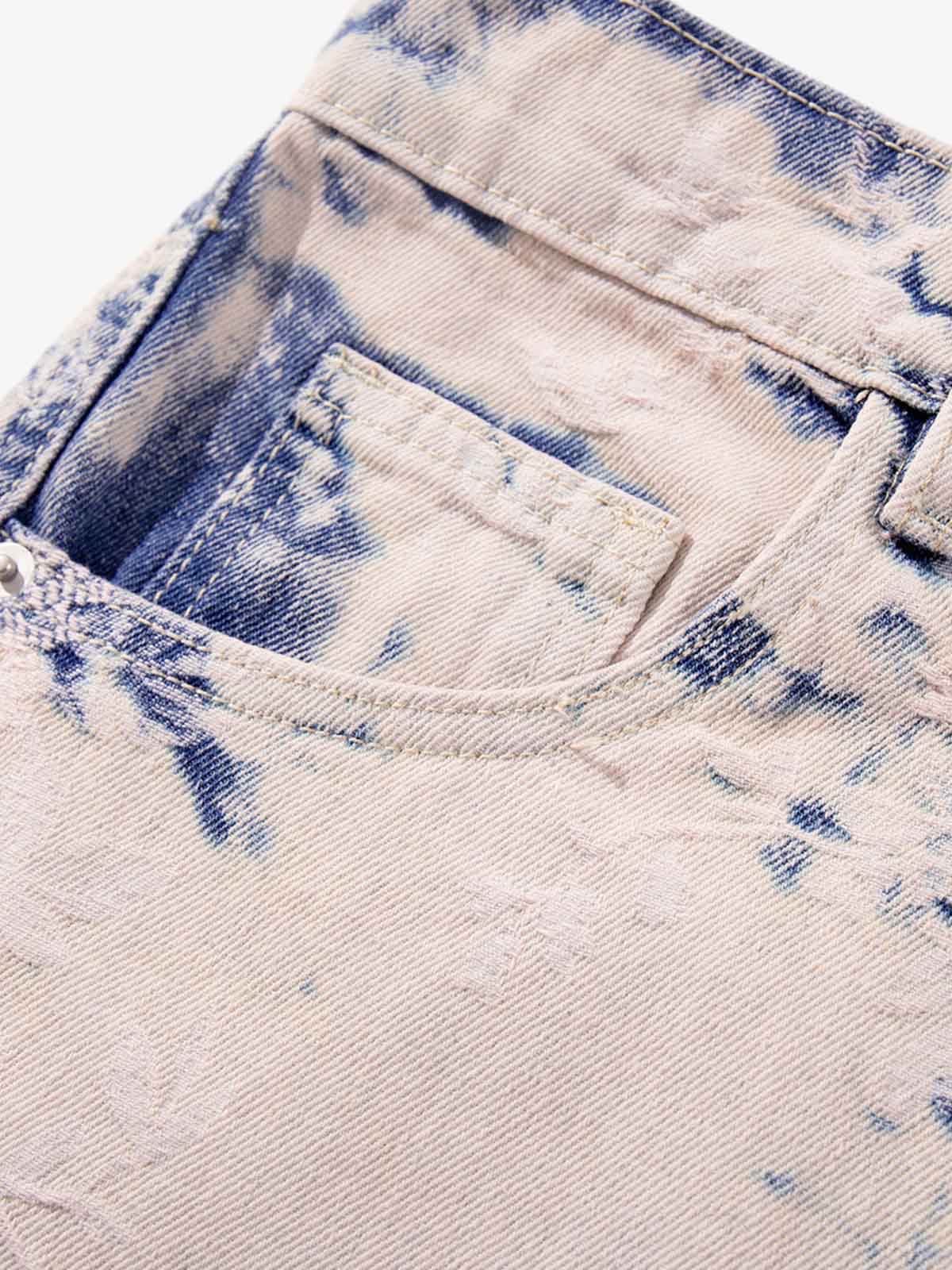 Vintage Ombré Acid Wash Wide-Leg Jeans 
