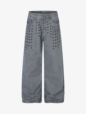 Cut-Out Rivet Jeans