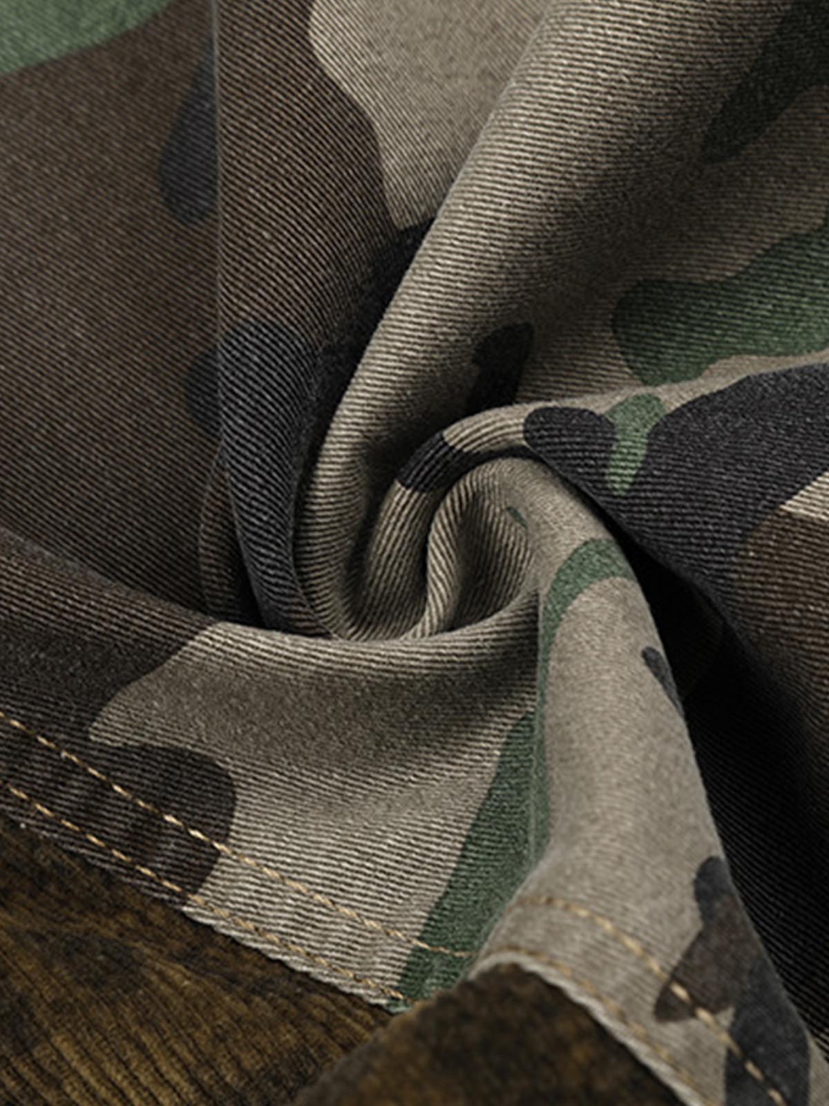 Camo Leopard Patchwork Cargo Pants