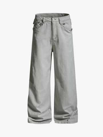 Cross Buckle Strap Wide Leg Pants