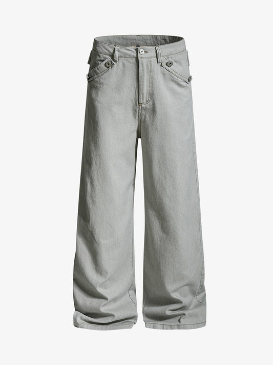 Cross Buckle Strap Wide Leg Pants