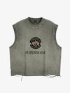 Grommet Side Washed Sleeveless T-Shirt