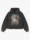 Demon Graphic Cropped Hoodie