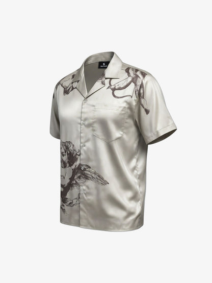 Cupid Angel Sketch Cuban Shirt