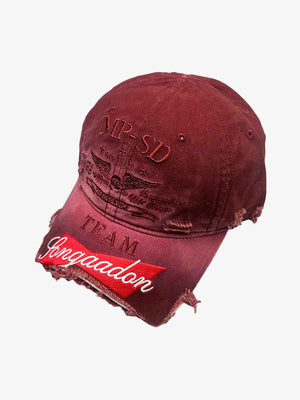 Distressed Baseball Cap with Frayed Brim