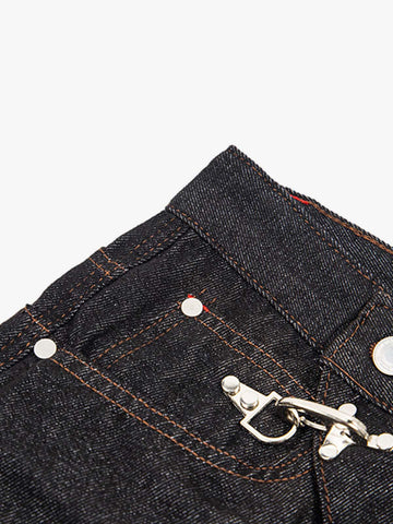 Airplane Buckle Curved Jeans