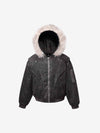 Washed Patchwork Contrast Bomber Jacket 