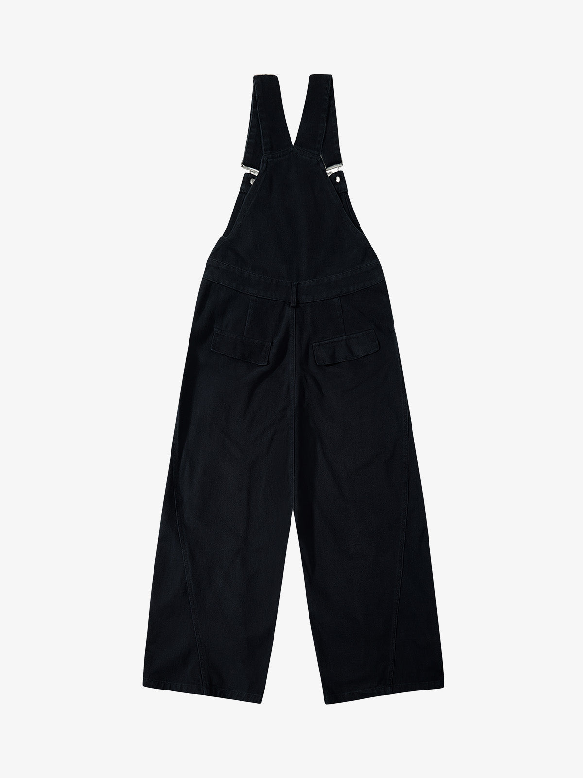 Pleated Knee Cargo Denim Overalls 