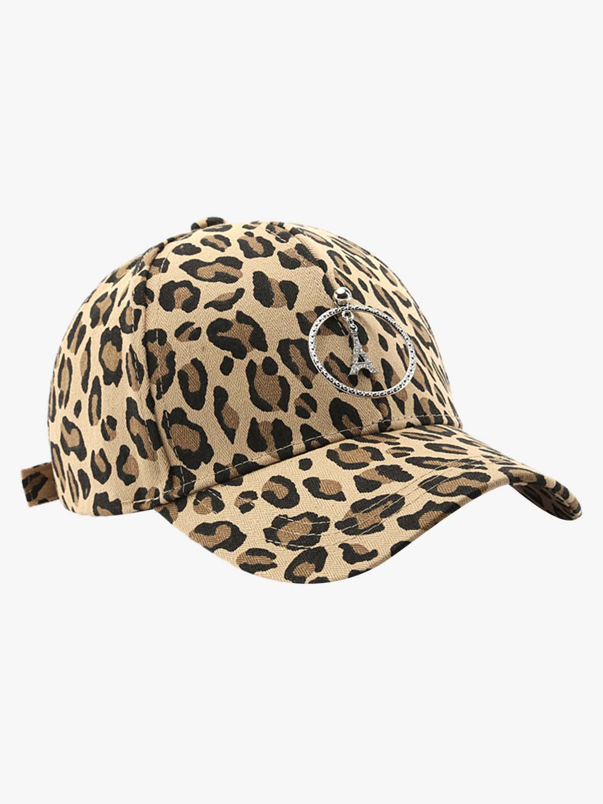 Retro Leopard Print Curved Baseball Cap 