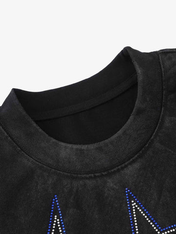 Rhinestone Star Graphic T Shirt 