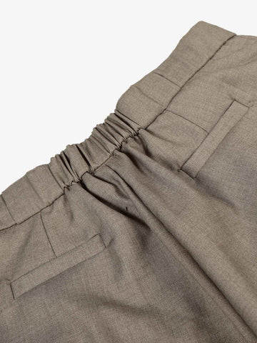 Pleated Drawstring Scimitar Track Pants 