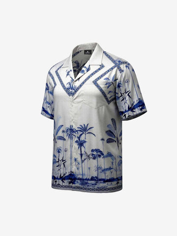 Geometric Palm Leaf Hawaiian Shirt