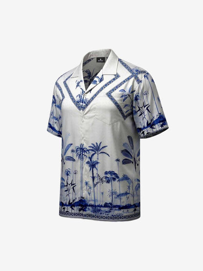 Geometric Palm Leaf Hawaiian Shirt