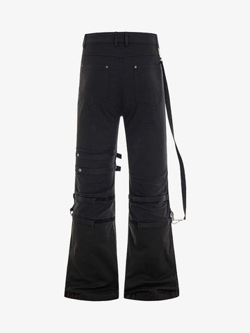 Technical Style Flared Cargo Casual Pants 