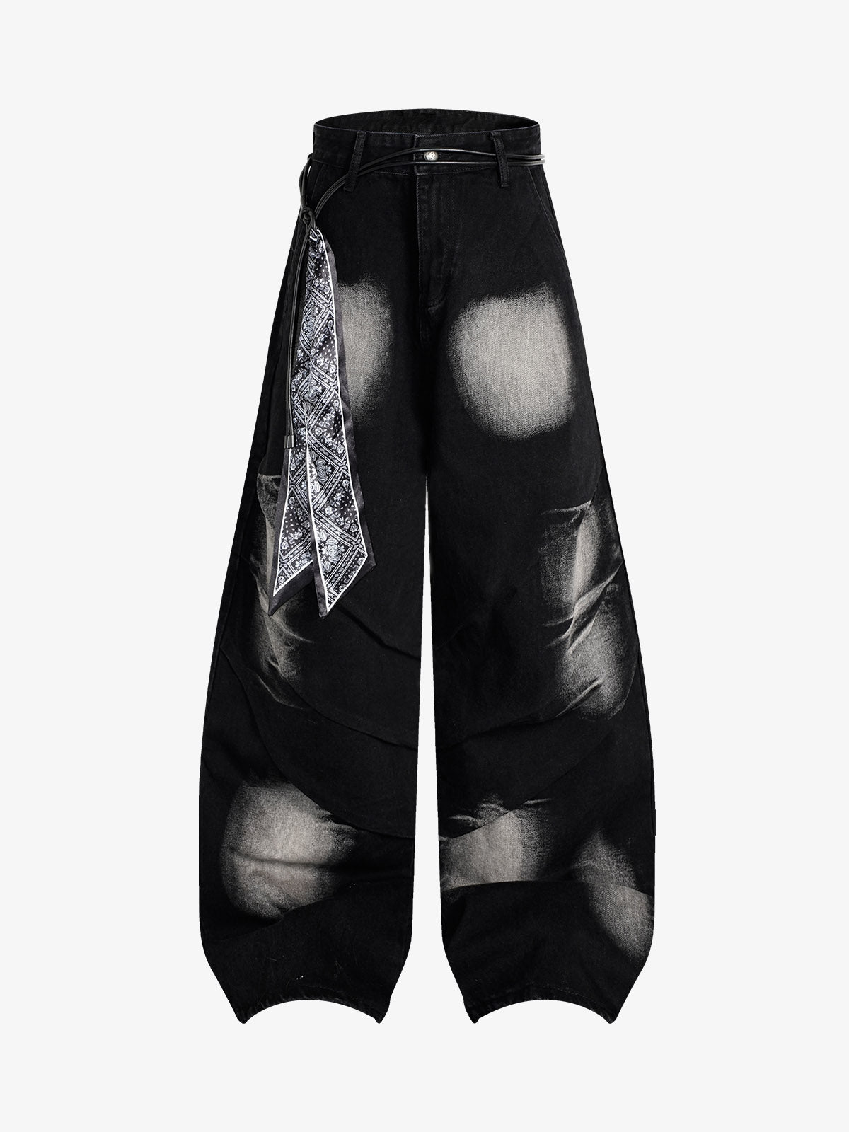 Pleated Scimitar Jeans
