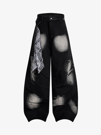 Pleated Scimitar Jeans