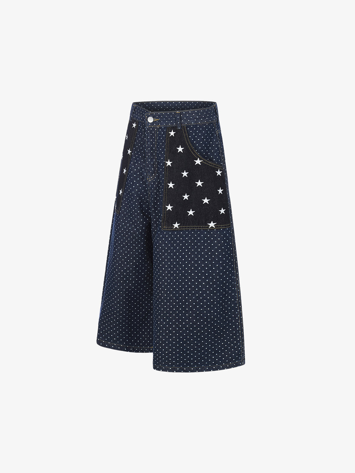 Star Embroidered Polka Dot Jeans