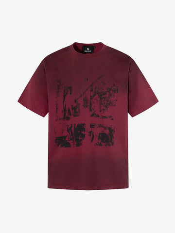 Grunge Faded Photo Print T Shirt