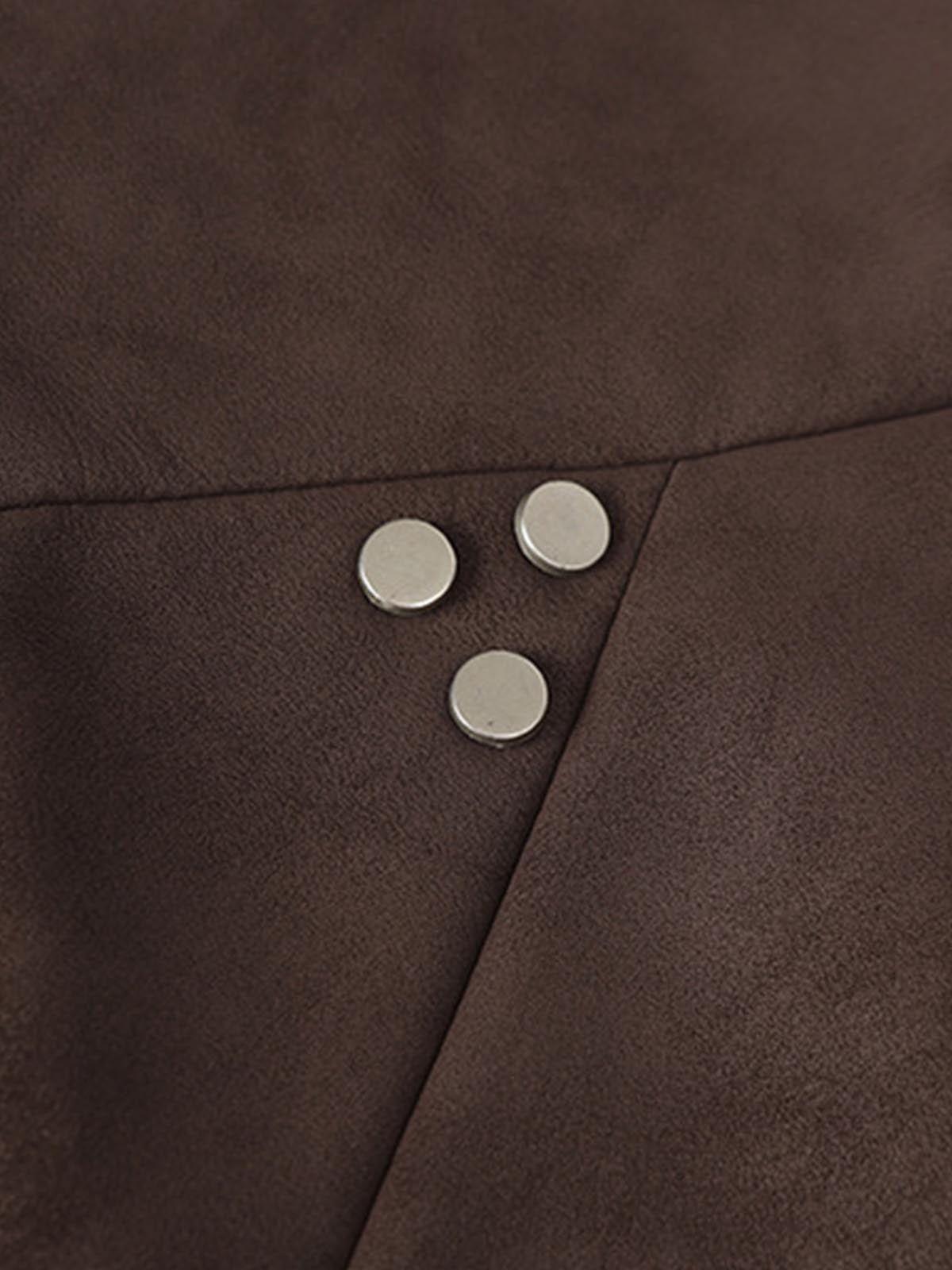 Suede Studded Zip Up Jacket 